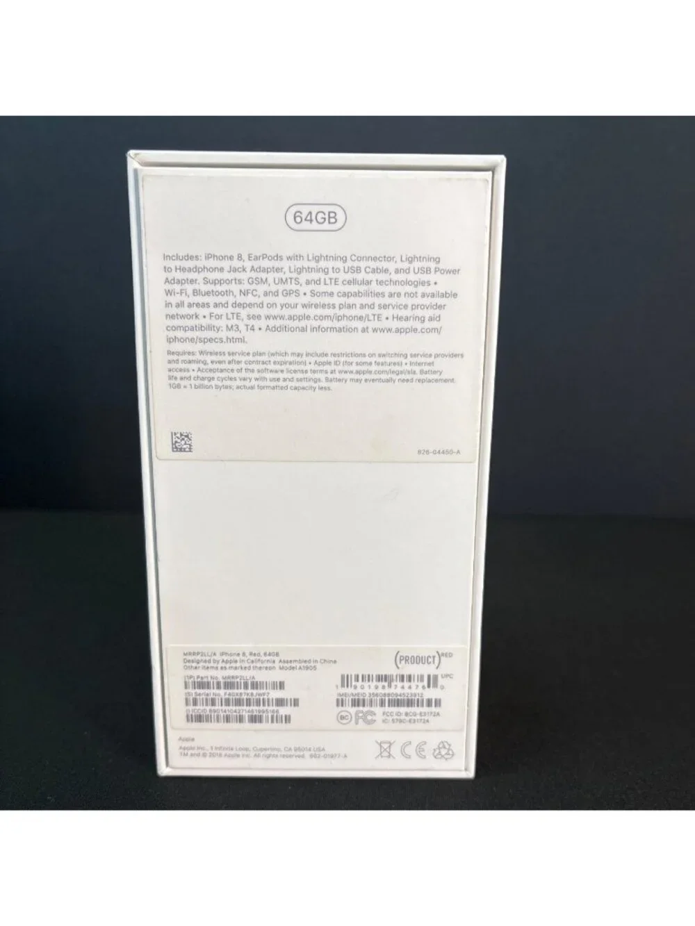 Apple iPhone 8 (PRODUCT) RED Special Edition 64GB Empty Box Only